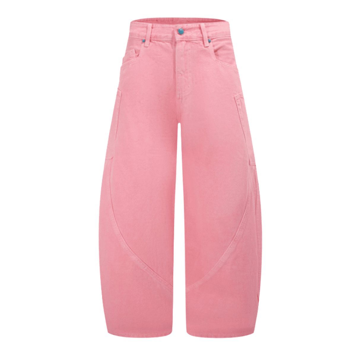 Pink Loose Fit Washed Basic Jeans