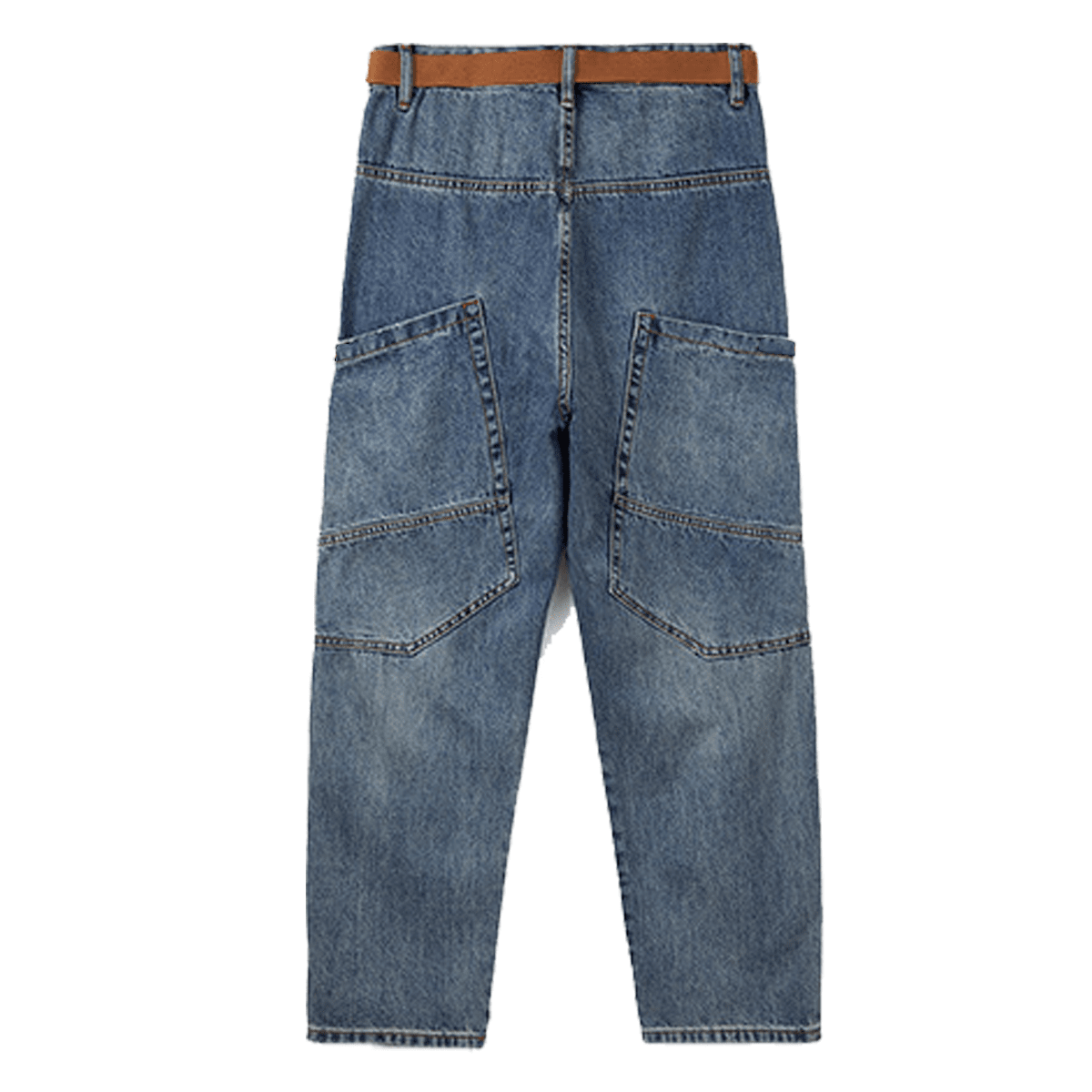 Loose-Fit Cargo Denim Jeans