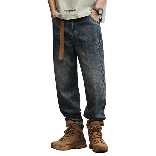 Loose-Fit Cargo Denim Jeans