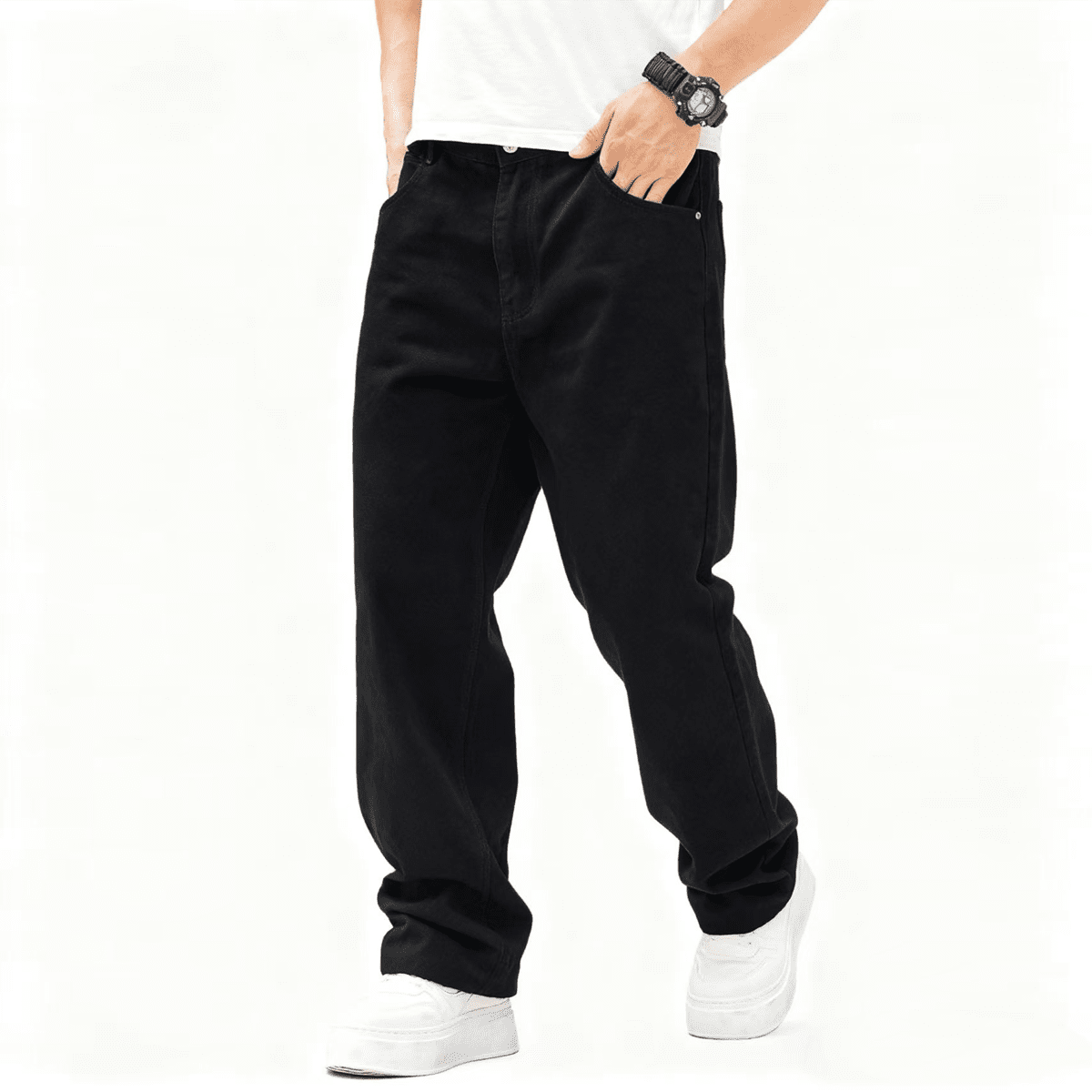 Relaxed Fit Straight-Leg Denim Jeans