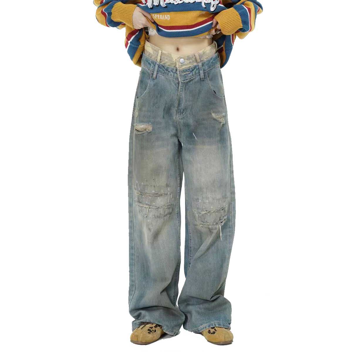 Vintage Inspired Women's Ripped Jeans