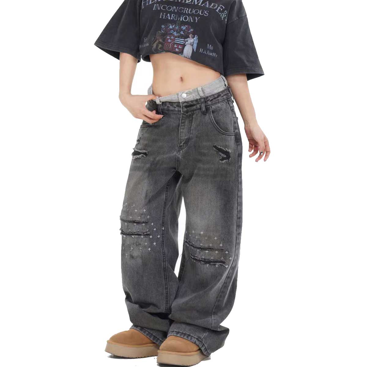 Vintage Inspired Women's Ripped Jeans