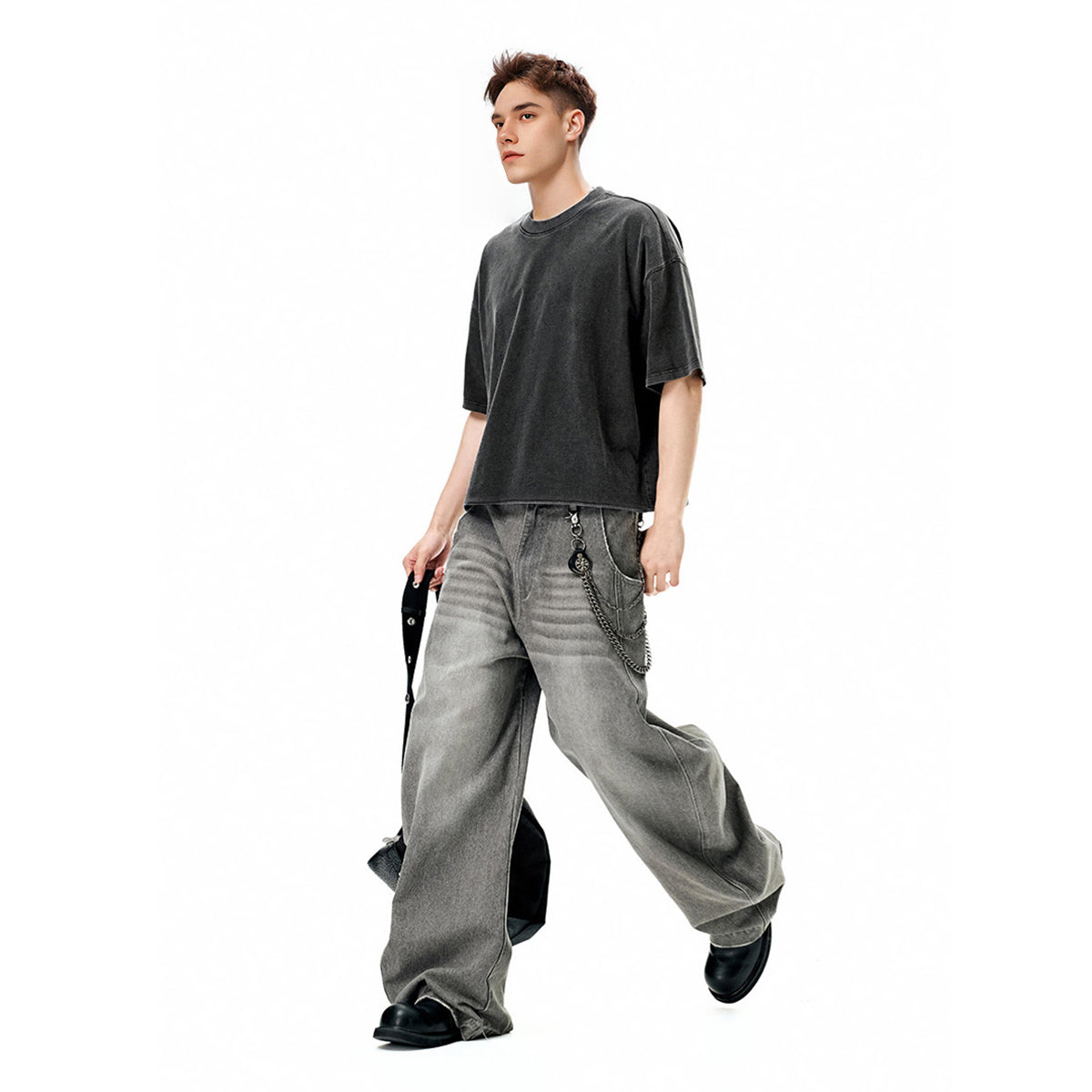 Unisex Cropped Faded Washed T-shirt